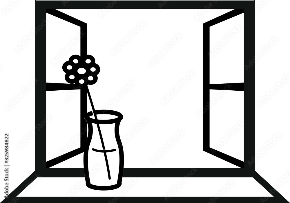 Naklejka premium open window vector icon