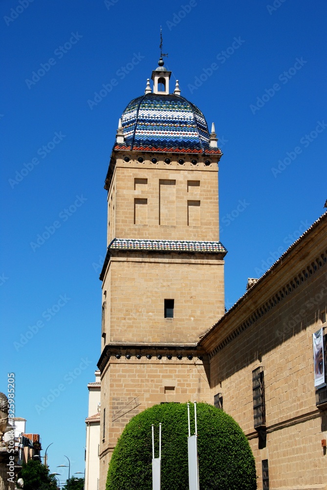 View of the Santiago Hospital Tower, Ubeda, Spain.