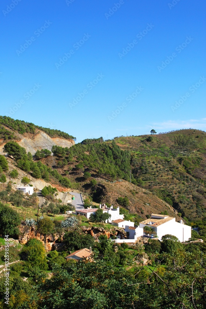 Small hillside village in the mountains, Jorox, Spain. Small hillside village in the mountains, Jorox, Spain.