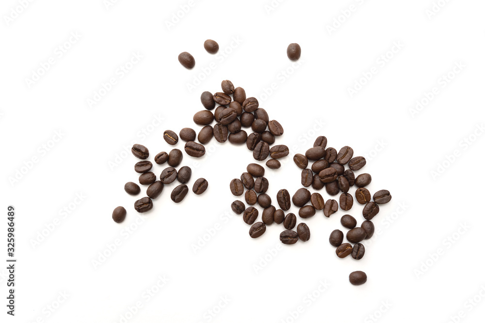Coffee beans isolated on white background. Coffee beans isolated on white background.