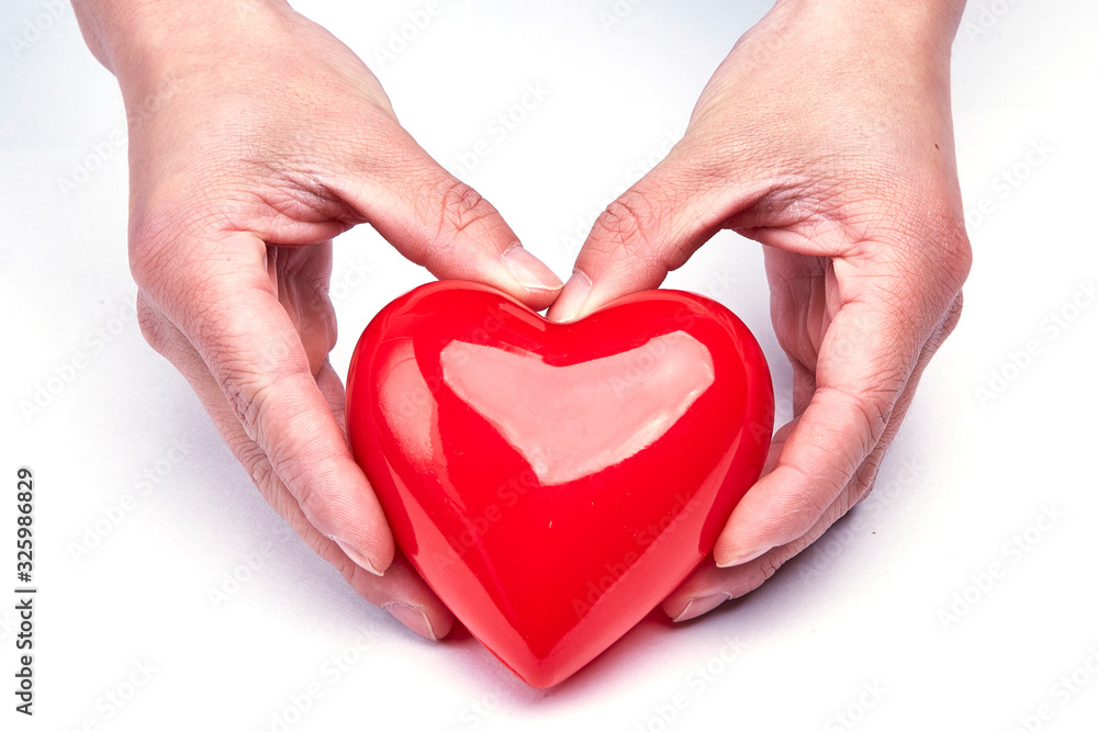 Obraz premium With a red loving hand