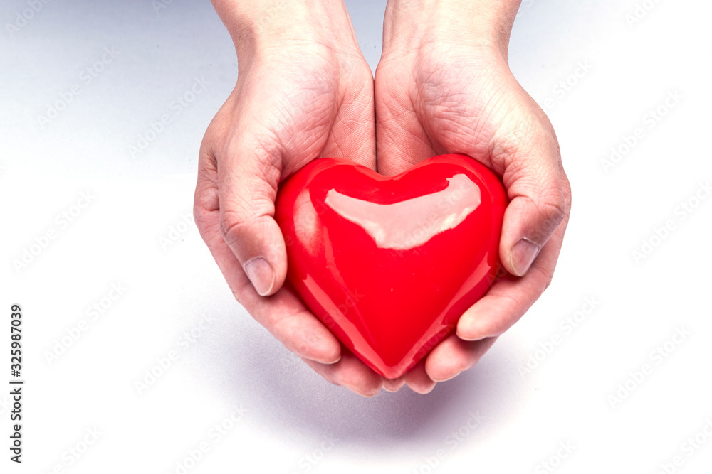 Obraz premium With a red loving hand