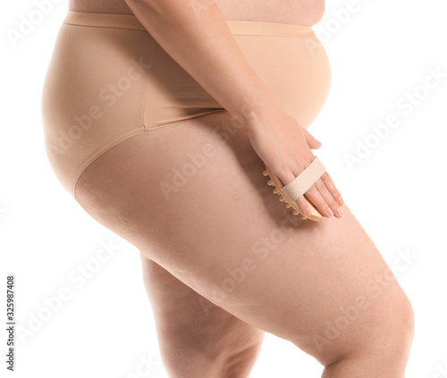 Overweight woman with anti-...