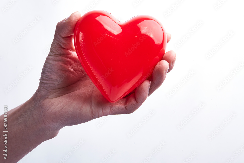 Obraz premium With a red loving hand