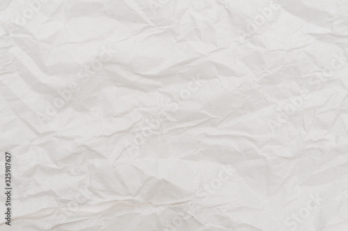 White crumpled paper texture background. Close-up.