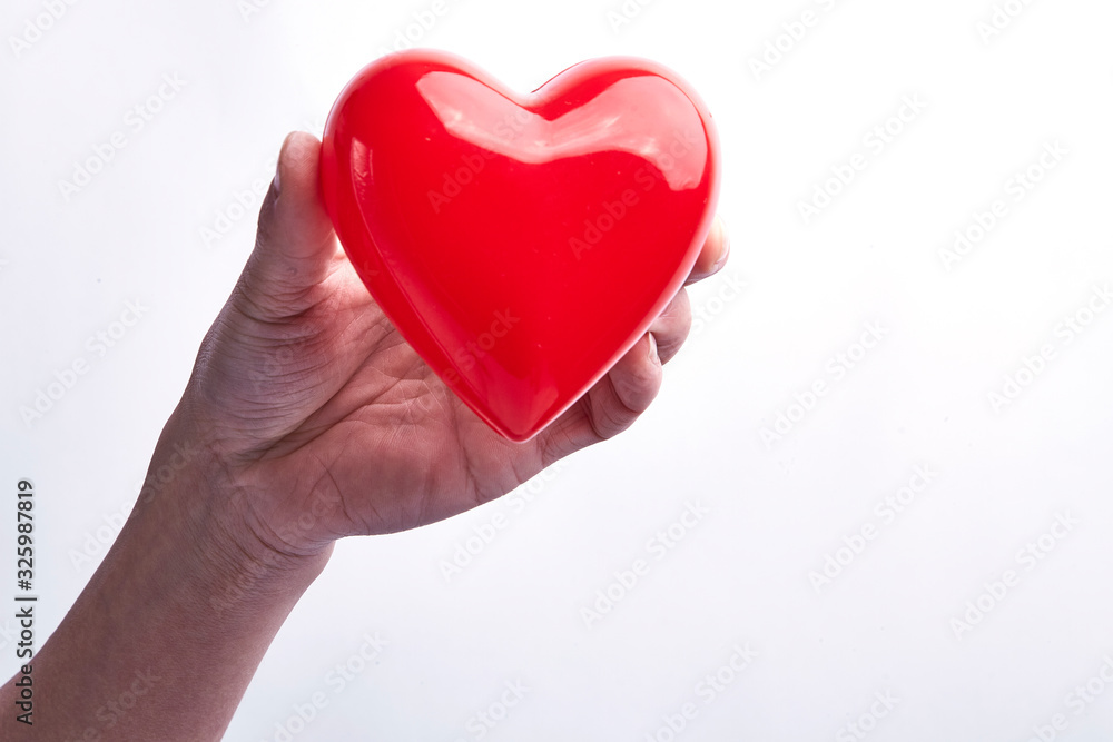 Obraz premium With a red loving hand