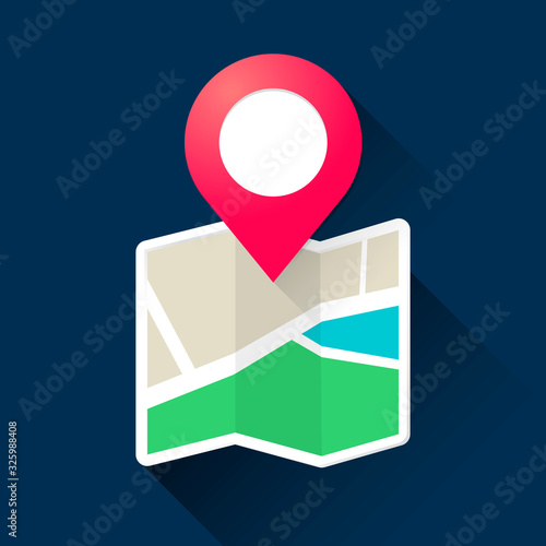 Free Download Vector illustration modern roadmap with pin pointer. Location GPS navigation systems. Map Icon. - GFXLoad