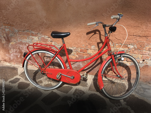 Old red bicycle 