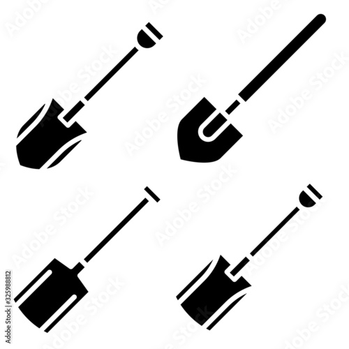  Shovel Vector Icon. tool illustration sign or symbol. dig logo or mark.