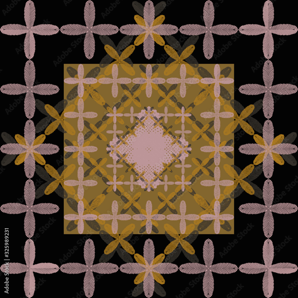 Obraz premium square pattern mosaic design color black geometry