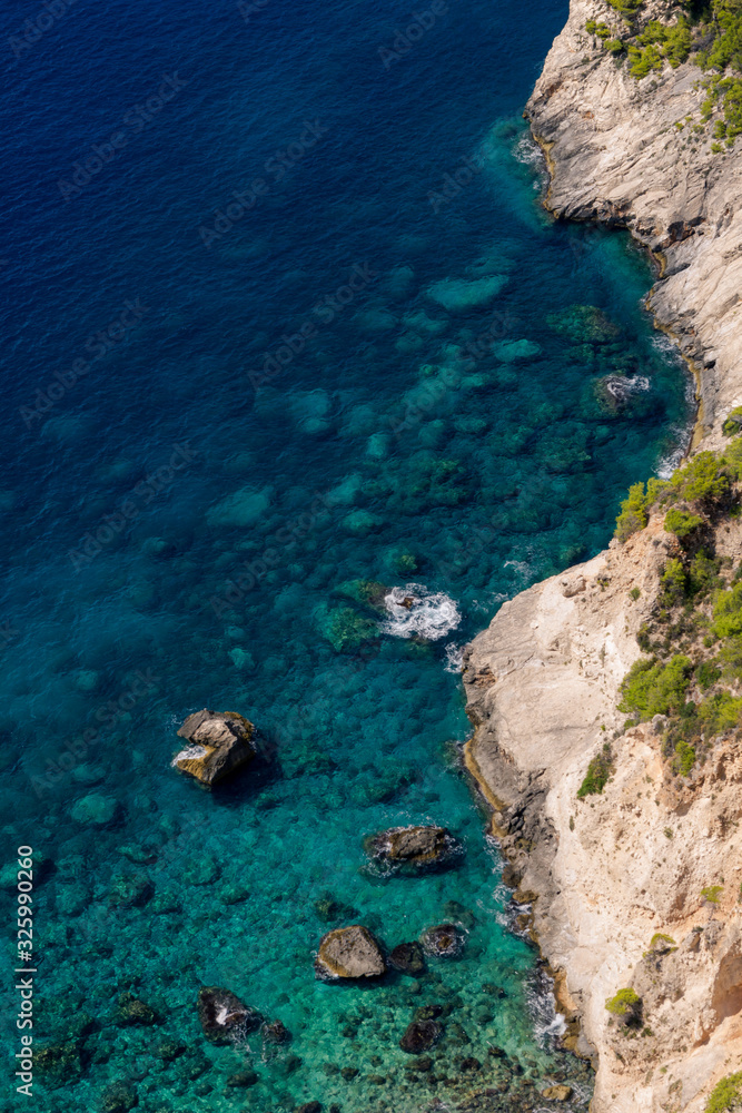 Aerial view of Ionian sea, Zakynthos, Greece