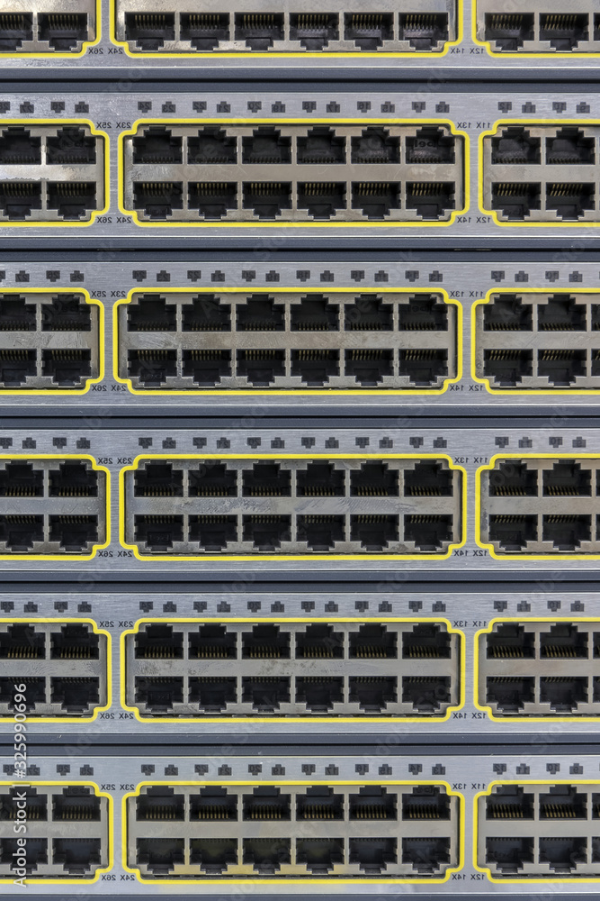 Background of the slots of the network equipment