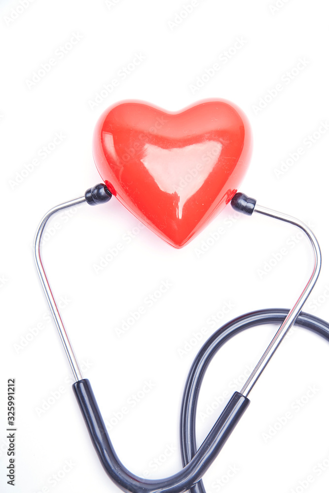 Red heart and stethoscope Red heart and stethoscope