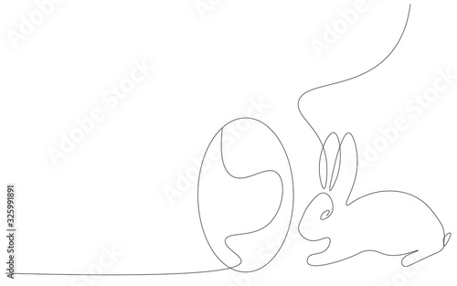 Easter bunny and egg background vector illustration