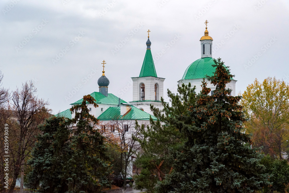 Archangelic cathedral in Vyoshenskaya village. Outside view