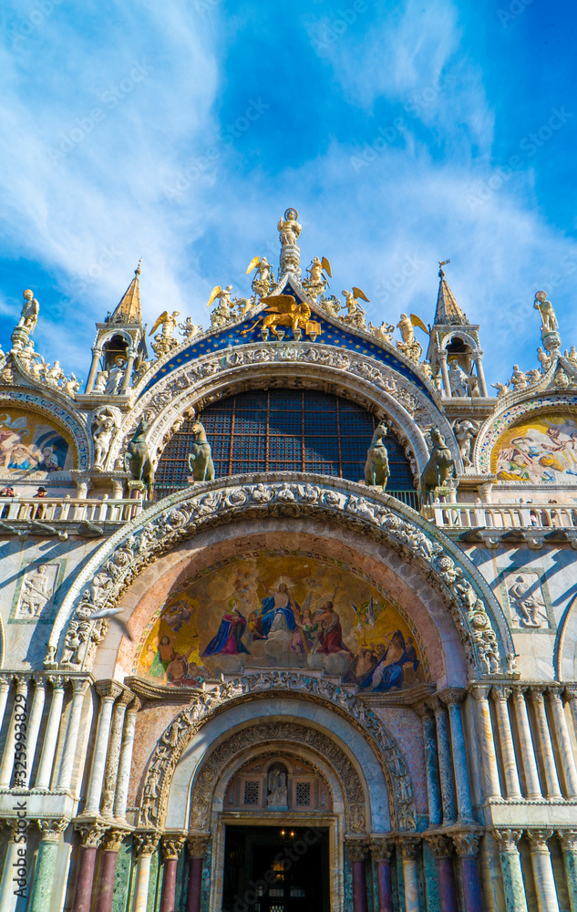 details of the saint mark basilica in venice