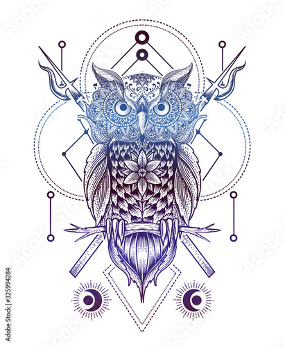 Illustration vector Owl mandala pattern style Perfect for print on demand