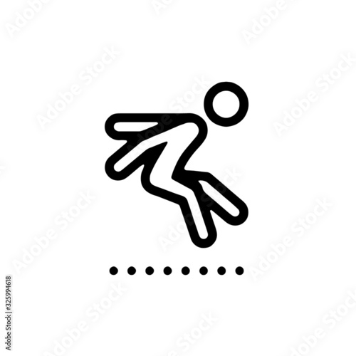 long jump icon outline style vector 