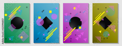 Memphis cover layouts kit. Front page templates