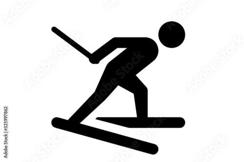 cross country skiing vector icon design on white background 