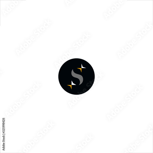 S letter logo design spark star