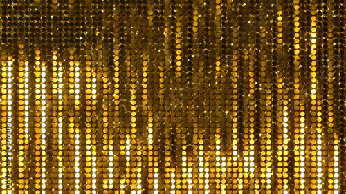 Glitter Spangle line curtain 3D illustration background.