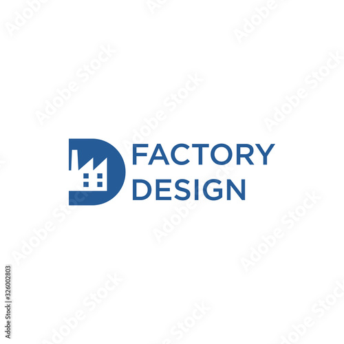 nitial D Industrial Factory Logo Design, Abstract Gear and Machine Element for Engineering, Mechanical, and Production Business, Modern Vector Symbol for Technology and Corporate Branding