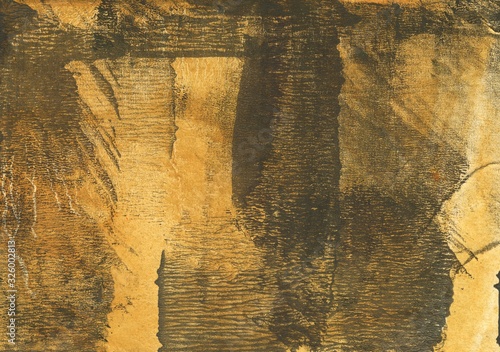 Abstract yellow brown art. Painting background. Abstract texture