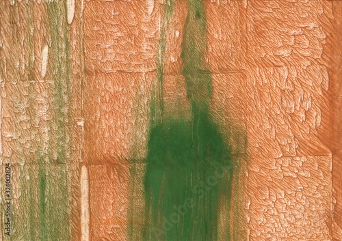 Abstract peach green art. Painting background. Abstract texture