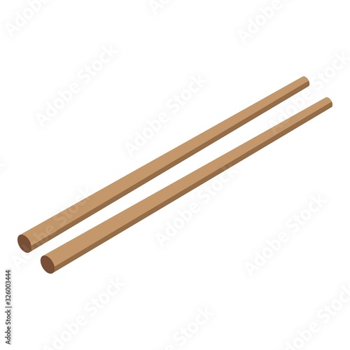 Wood chopsticks icon. Isometric of wood chopsticks vector icon for web design isolated on white background