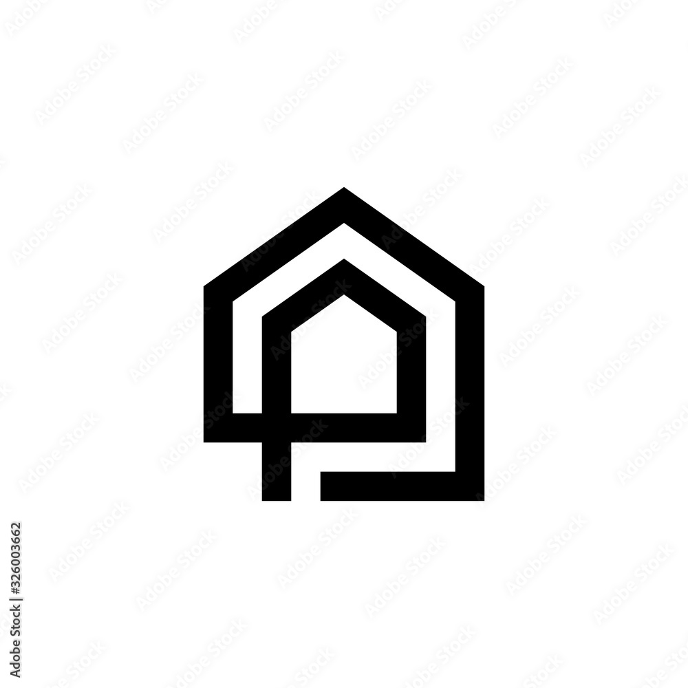 initial p letter logo with building apartment and home negative space vector initial p letter logo with building apartment and home negative space vector
