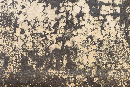 Abstract dry black dirt on cement wall, stain texture background