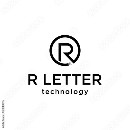 Free Download Initial R Circle Logo. Modern Minimalist Vector Design. Clean Black and White Abstract Symbol. Creative Concept for Business, Marketing, and Digital Technology Branding Template. - GFXLoad