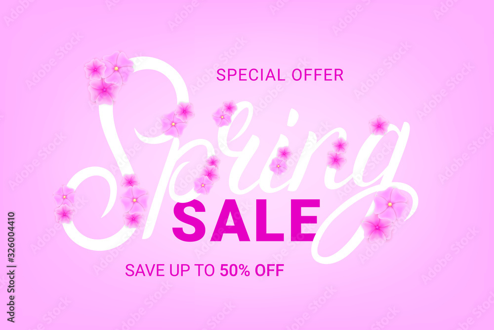 Spring sale discount banner template