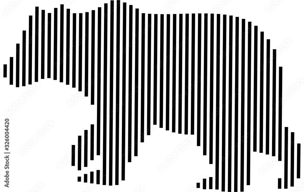 Vector Illustration Bear in line art. Walking or standing pose, side view with white background. Vector Illustration Bear in line art. Walking or standing pose, side view with white background.