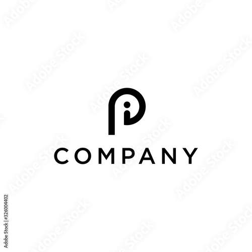 initial PI letter logo design