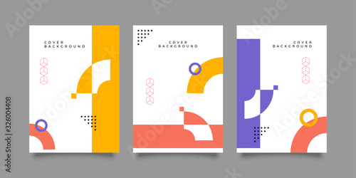 Covers with minimal design. Cool geometric Memphis backgrounds for your design. Applicable for Banners, Placards, Posters, Flyers etc. Eps10 vector