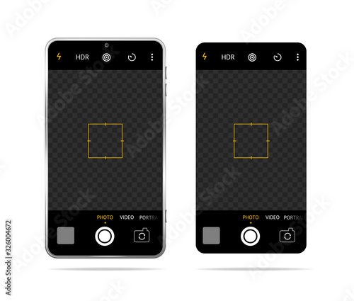 Realistic Detailed 3d Smartphone with Camera Application. Vector