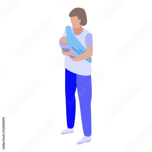 Nurse breastfeeding icon. Isometric of nurse breastfeeding vector icon for web design isolated on white background