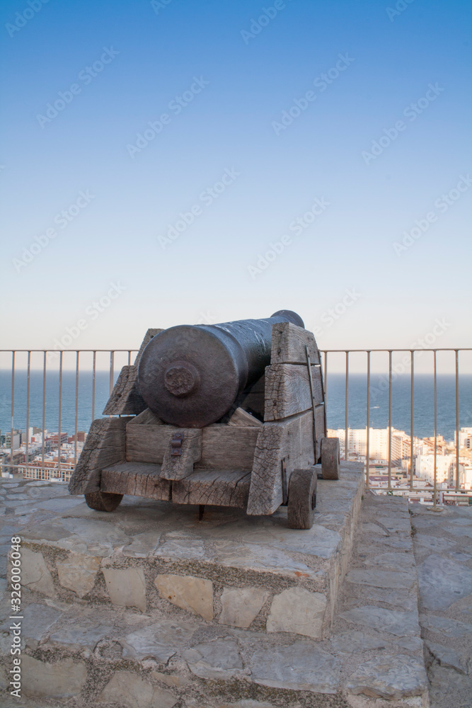 iron cannon in the castle of cullera