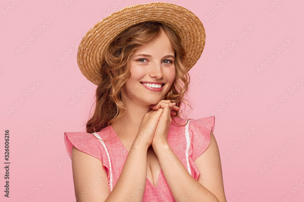 Delighted young woman on summer day Delighted young woman on summer day