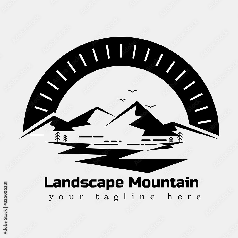 Template Landscape Mountain Logo nature for your team