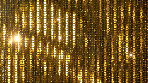 Glitter Spangle line curtain 3D illustration background.