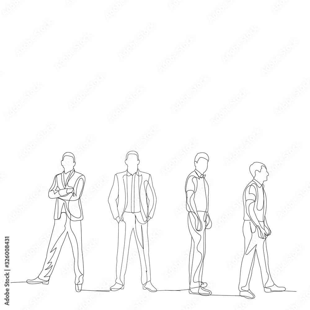 drawing continuous line male businessman drawing continuous line male businessman