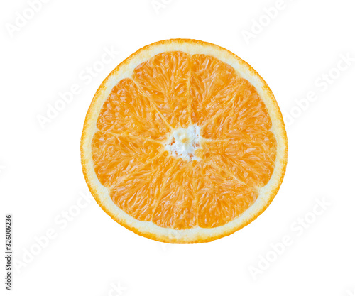 Top-view oranges on the white background