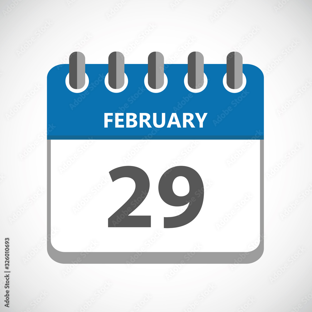 29 february in the leap year calendar vector illustration EPS10 29 february in the leap year calendar vector illustration EPS10
