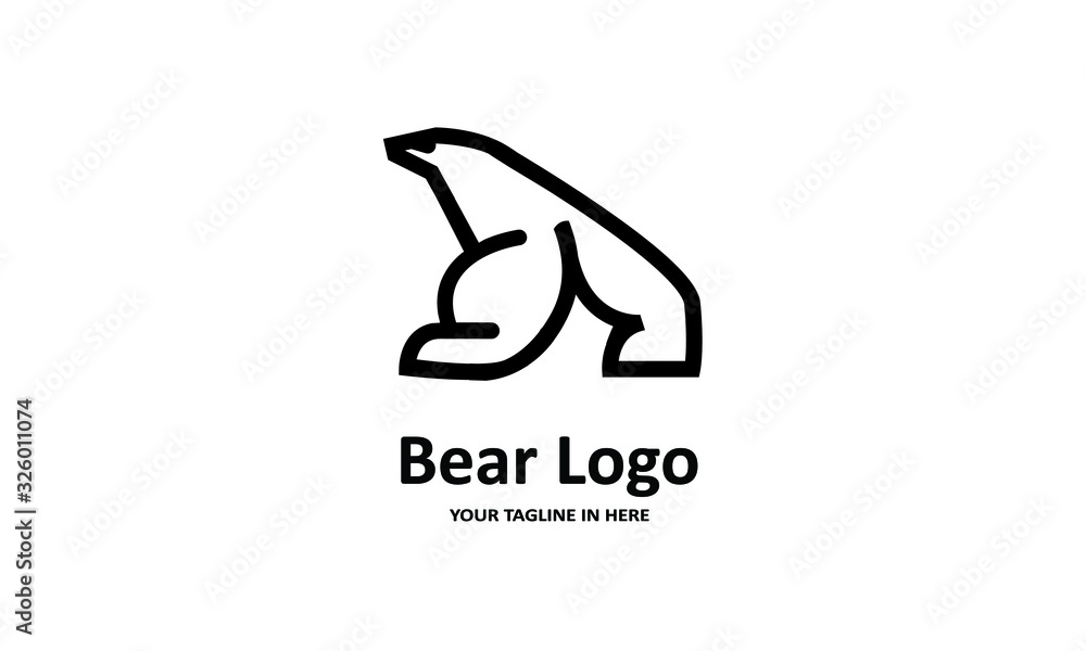 Fototapeta premium The flat bear logo concept is perfect for business, technology, contractor and housing symbols, health,sport, restaurants, education 