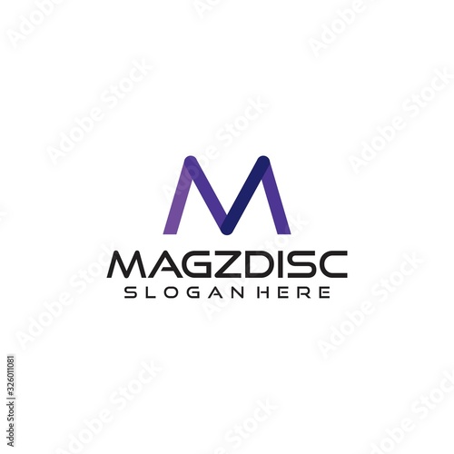 M Magzdisc Logo Simple and Templates