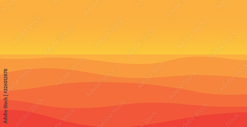 flat wavy orange wallpaper background . modern paper cut background templates