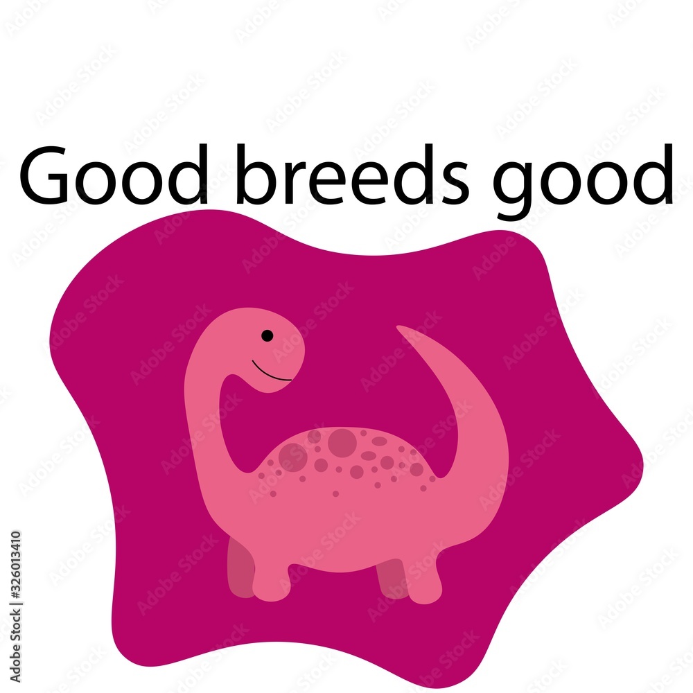 Obraz premium Happy dinosaur with the inscription